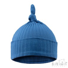 H4600-AZ: Azure Ribbed Knot Hat (0-6 Months)
